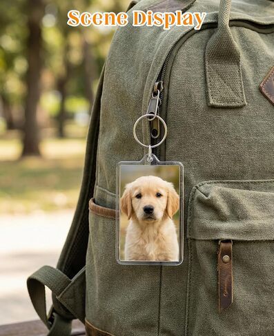 20pcs Acrylic Photo Frame Keychain Holder, 2 X 3 Inch Pictures Insert Blank Keyring Clear Picture Holders for Diy Craft Gift in Kuwait