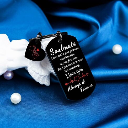 Soulmate Gifts for Women Men I Love You Valentines Day Gifts for Her Him Best First 1st Anniversary Birthday Romantic Valentines Day Gift Keychain for Wife Husband in Saudi Arabia