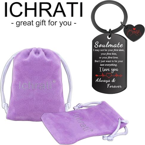 Soulmate Gifts for Women Men I Love You Valentines Day Gifts for Her Him Best First 1st Anniversary Birthday Romantic Valentines Day Gift Keychain for Wife Husband in Saudi Arabia