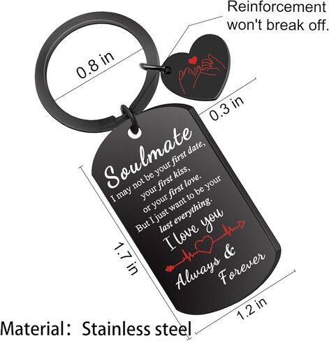 Soulmate Gifts for Women Men I Love You Valentines Day Gifts for Her Him Best First 1st Anniversary Birthday Romantic Valentines Day Gift Keychain for Wife Husband in Saudi Arabia