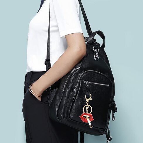 Honbay Red Lip Cigarette Keychain with Sparkly Rhinestones, Car Pendant, Female, Purple + Light Blue in Kuwait