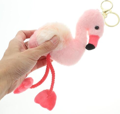 Flamingo Keychain Plush Bag Charm Cute Hanging Pendant for Keys Backpacks Handbags Creative Flamingo Decoration Gift for Spring Summer in Saudi Arabia