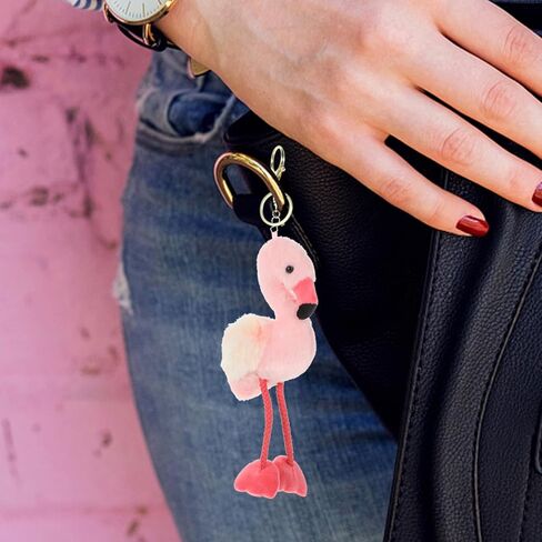 Flamingo Keychain Plush Bag Charm Cute Hanging Pendant for Keys Backpacks Handbags Creative Flamingo Decoration Gift for Spring Summer in Saudi Arabia