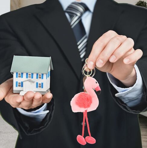Flamingo Keychain Plush Bag Charm Cute Hanging Pendant for Keys Backpacks Handbags Creative Flamingo Decoration Gift for Spring Summer in Saudi Arabia