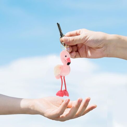 Flamingo Keychain Plush Bag Charm Cute Hanging Pendant for Keys Backpacks Handbags Creative Flamingo Decoration Gift for Spring Summer in Saudi Arabia