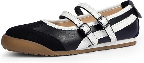 Fashion Sneakers for Women Mary Jane Shoes Comfortable Flat Two Strap Flat Shoes in Kuwait