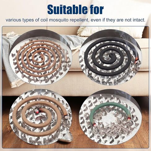 6 عبوات من حامل لفائف البعوض المحمولة مع مقبض مبخرة ملف البخور مع غطاء مقاوم للحريق، صندوق بخور من خشب الصندل والبعوض للاستخدام الخارجي في الفناء وحمام السباحة والتخييم والصيد in Kuwait