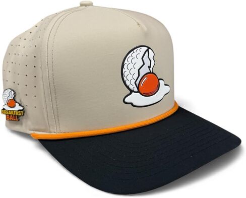 Logie Joe's Breakfast Ball Golf Hat | Snapback Cap | Built-in Magnetic Ball Marker Holder + Marker Included | Adjustable | Mulligan Tan in Kuwait