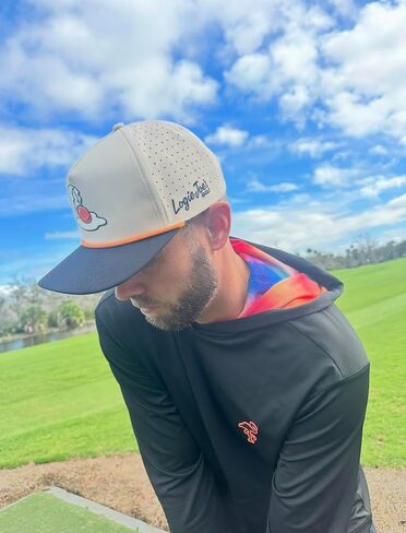 Logie Joe's Breakfast Ball Golf Hat | Snapback Cap | Built-in Magnetic Ball Marker Holder + Marker Included | Adjustable | Mulligan Tan in Kuwait