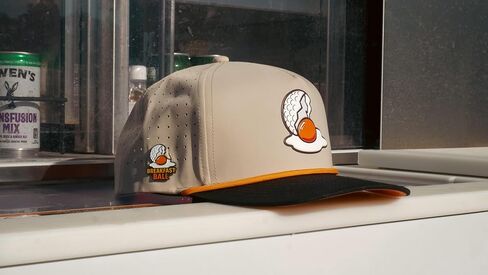 Logie Joe's Breakfast Ball Golf Hat | Snapback Cap | Built-in Magnetic Ball Marker Holder + Marker Included | Adjustable | Mulligan Tan in Kuwait