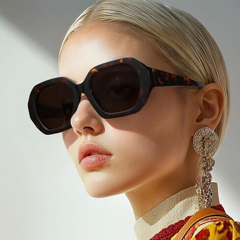 ZENOTTIC Trendy Polarized Sunglasses for Women: Designer Hexagon Sun Glasses for Ladies - Retro shades with UV400 Protection in Saudi Arabia