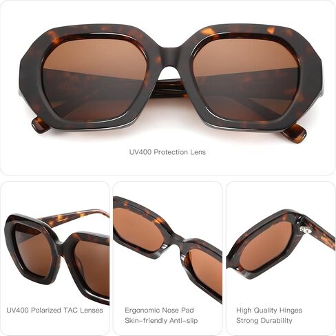ZENOTTIC Trendy Polarized Sunglasses for Women: Designer Hexagon Sun Glasses for Ladies - Retro shades with UV400 Protection in Saudi Arabia