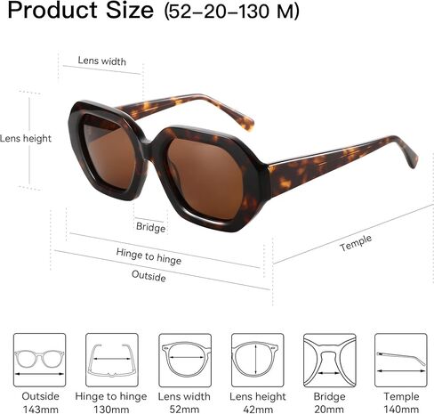 ZENOTTIC Trendy Polarized Sunglasses for Women: Designer Hexagon Sun Glasses for Ladies - Retro shades with UV400 Protection in Saudi Arabia