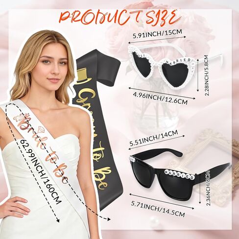 نظارات شمسية ووشاح للعروس والعريس لحفلات الزفاف المتزوجة للتو، وديكورات وإكسسوارات حفلات خطوبة الزفاف، وهدايا الزفاف in Kuwait