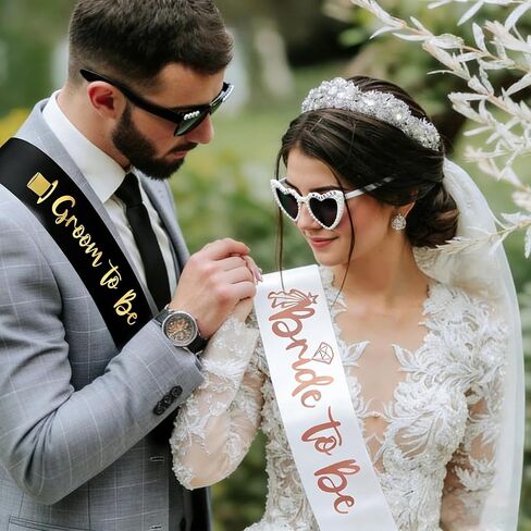 نظارات شمسية ووشاح للعروس والعريس لحفلات الزفاف المتزوجة للتو، وديكورات وإكسسوارات حفلات خطوبة الزفاف، وهدايا الزفاف in Kuwait