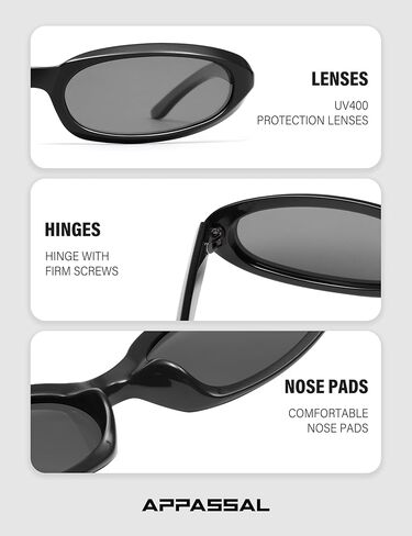 Retro Tiny Oval Cat Eye Sunglasses for Women Small Face Narrow Style Trendy Polarized Cool Rave Sunnies AP3767 in Saudi Arabia