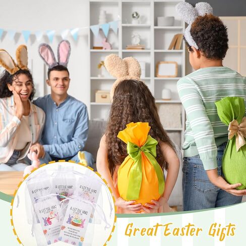 40 Sets Easter Little Pocket Hug Gifts Bulk Rabbit Easter Eggs Pocket Hug Token with Cards and Bags, Small Gifts for Employee Appreciation Staff Coworker Present(Lovely) in Saudi Arabia