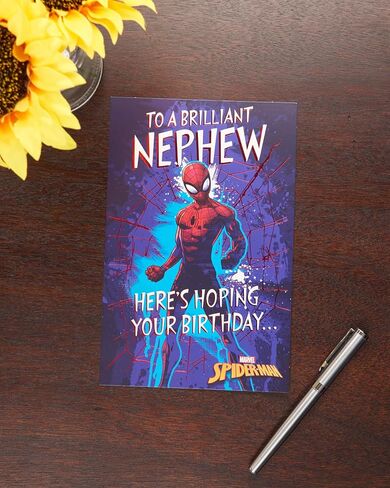 UK Greetings | Marvel Spider-Man Birthday Card for Nephew | Happy Birthday Gifts | Him, Boys, Men | Bold Design | With Envelope | 155 x 235 mm in Saudi Arabia