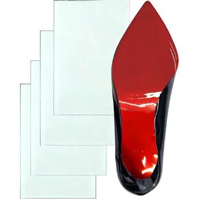 Clear Smooth Shoe Sole Protector Compatible for Christian Louboutin & Luxury Heels, Anti-Slip Silicone Shoe Grips, Invisible Sole Guard for New Shoe Protection & Repair (6" x 4.5" 2 Pairs) in Saudi Arabia