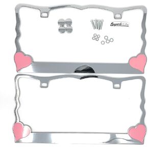 Heart Loves me Chrome Metal Auto License Plate Frame in Kuwait