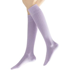 جوارب نسائية عالية للركبة - جوارب أنبوبية رفيعة من القطن الناعم مخططة عموديًا نقية in Kuwait
