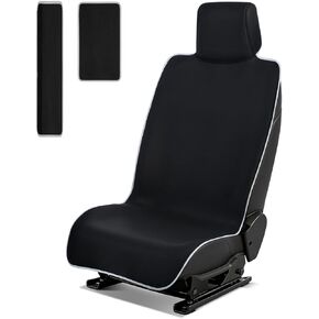 غطاء مقعد سيارة من النيوبرين المقاوم للماء مع أحزمة مقاعد ممتدة ومنصات صندوقية لمسند الذراع، واقي مقعد عالمي مقاوم للتعرق وغير قابل للانزلاق لمرحلة ما بعد صالة الألعاب الرياضية والجري والتقاطع واليوجا وحماية الحيوانات الأليفة (أسود، عبوة واحدة) in Kuwait