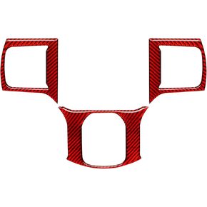 Ramuel Compatible with 3Pcs Steering Wheel Decorative Carbon Fiber Interior Stickers Accessories for Ram Trucks 2011-2017 (Red) in Kuwait