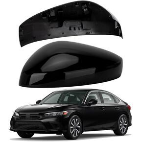 Driver Side Mirror Cover Replacement for Honda Civic 2022-2024, Civic Si Sedan 2022-2025, Civic Type R Hatchback 2023-2025 - Left Side Mirror Covers, Rear View Mirror Cap Without Lamp, Black in Kuwait