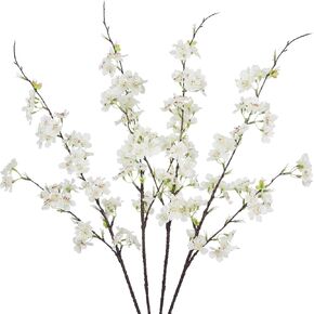 4 Pcs Cherry Blossom Branches Fake Flowers for Spring Summer Indoor Home Decor 32" Pink Faux Artificial Cherry Flowers Long Stems for Vase Wedding Office Party Table Centerpieces Bedroom Decor in Saudi Arabia