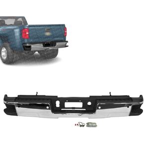 Rear Bumper Compatible with Chevy Silverado/GMC Sierra 3500 2015-2019 | DIRECT REPLACEMENT | ‎Chrome | Steel | 23108141 84078290 | GM1103189 in Kuwait