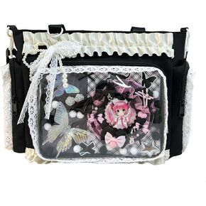 Ita Bag Womens Y2k Cute Hand Bags Kawaii Ita Crossbody Purse Lace Ruffle Trim Crossbody Tote in Kuwait