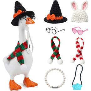 7-Inch Desk Goose Key Holder with 4 Sets of Outfits, Cute Resin Goose Statue with Magnetic Keychain Hanging, Funny Figurines for Office Decor,Housewarming Gifts (Statue Included) in Saudi Arabia
