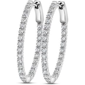 14K Gold Lab-Created Diamond Medium Oval Hoop Earrings for Women | F-G Color VS Clarity Lab Diamond Hoop Earrings | Elegant Oval Diamond Hoops Fine Jewelry | 1.1–3.5 CTW in Saudi Arabia