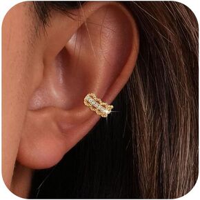 Cartilage Piercing Helix Earring,925 Sterling Silver Small Hoop Earrings for Women,14K Gold Plated Dainty CZ Huggie Hoop Earrings for Cartilage Lightweight Hypoallergenic Earrings Mother’s Day Jewelry Gifts in Kuwait