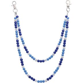 حجر الراين الخرزة الطبقات السراويل سلسلة مع سلاسل مزدوجة قابلة للإزالة حجر الراين الخرز المحفظة سلسلة البيسبول قلادة البوهيمي سباركلي السيراميك الخرز حقيبة سلاسل المفاتيح للرجال النساء in Kuwait