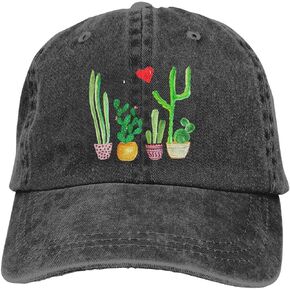 Unisex Cacti Cactus Love Artical Vintage Jeans Adjustable Baseball Cap Cotton Denim Dad Hat in Kuwait