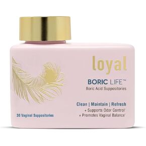 Loyal Boric Life - التحاميل المهبلية لحمض البوريك - 600 مجم - يدعم التحكم في الرائحة - يعزز التوازن المهبلي - يخفف الانزعاج - صنع في الولايات المتحدة الأمريكية - 30 قطعة in Kuwait