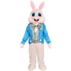 Easter Party Blue Suit Rabbit Costume Bunny Costuem Mascot Costume Adult Size Fancy Dress Blue Suit in Kuwait
