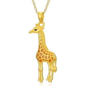 Giraffe Necklace for Women Sterling Silver Giraffe Deer Pretty Pendant Animal Necklace Unique Gift and Souvenir in Kuwait