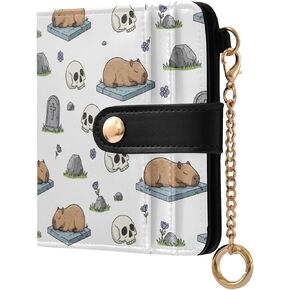 Black Polka Dot Print Wallet for Women Bifold PU Leather Credit Card Holder with ID Window RFID Blocking Slim Cash Coins Wallets Purse for Female Lady in Kuwait