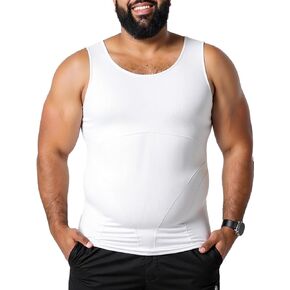 Mens Compression Shirt Sleeveless Slimming Body Shaper Undershirts Tummy Control Workout Tank Top in Kuwait