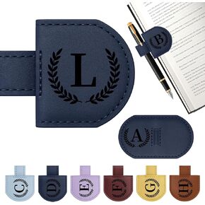 حامل قلم مرجعي مغناطيسي شخصي، علامات كتاب جلدية لقراءة النساء والرجال، نقش 26 حرفًا اسم الإشارات المرجعية الأولية مع حامل قلم رصاص، هدية لمحبي الكتب، القراء (أرجواني، C) in Kuwait