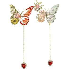 2 Pack Butterfly Metal Bookmarks for Women, Cute and Funny Design, Unique Gift for Book Lovers, Teachers, and for Special Occasions Like Valentine's Day, Mother's Day, Christmas, and Birthdays in Kuwait