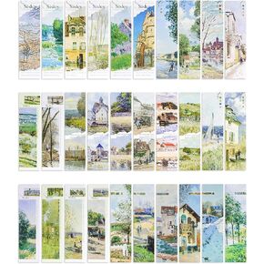 30 Pcs Paper Bookmarks, Art Works Bookmark Bulk for Book Lovers, Aesthetic Bookmarks Set for Women Men, Fun Book Lovers Gifts (Sisley) in Kuwait