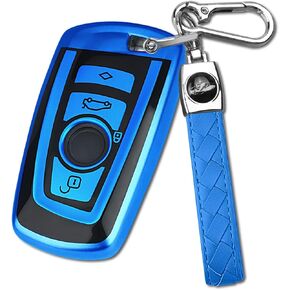FUNTOR لغطاء مفتاح BMW Key Fob، غطاء مفتاح TPU متوافق مع X1 X3 X4 X5 X6 1 2 4 5 6 7 M3 M5 M6 GT3 GT5 G30 F10 F15 F16 F20 سلسلة مفاتيح (وردي، نوع غطاء مفتاح) in Kuwait