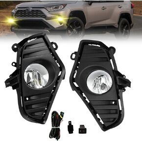 Fog Lights Compatible with 2019 2020 2021 2022 Toyota RAV4 1 Pair H11 12V 55W Fog Lamps with switch,harness Kit (Clear lens) in Kuwait