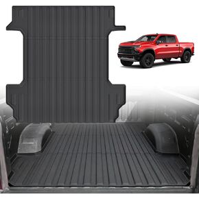 حصيرة سرير الشاحنة 5.8FT لـ 2019-2025 2026 Chevy Silverado 1500/GMC Sierra 1500، (تناسب فقط 5.8FT/69.6 بوصة) TPE جميع حماية بطانة سرير الشاحنة لملحقات Chevy Silverado GMC Sierra in Kuwait