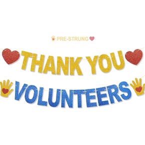 Thank You Volunteers Banner Volunteer Appreciation Gifts Volunteer Appreciation Week Decorations No DIY Glitter Thank You Volunteers for School Classroom Outdoor in Kuwait