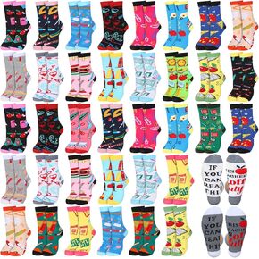 Shinymoon 60 Pairs Women's Nurse Socks Teacher Socks Cotton Novelty Teeth Socks for Nurse Teacher Funny Gifts in Kuwait