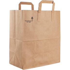 PrimeSaver Paper Grocery Bags - Brown Paper Grocery Bags 12 x 7 x 17 - Heavy Kraft Shopping Bags - Large Brown Paper Sacks Bulk - 57 Lb - 100 Pack in Saudi Arabia